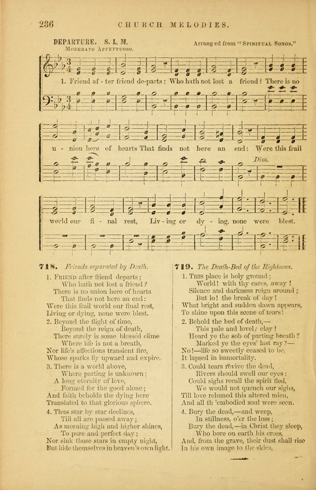 Church Melodies: collection of psalms and hymns, with appropriate music. For the use of congregations. page 236
