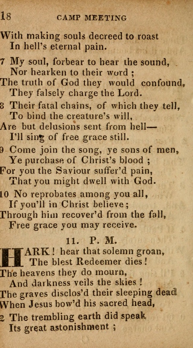 The Camp Meeting Hymn Book: containing the most approved hymns and spiritual songs Used by the Methodist Connexion in the United States page 18