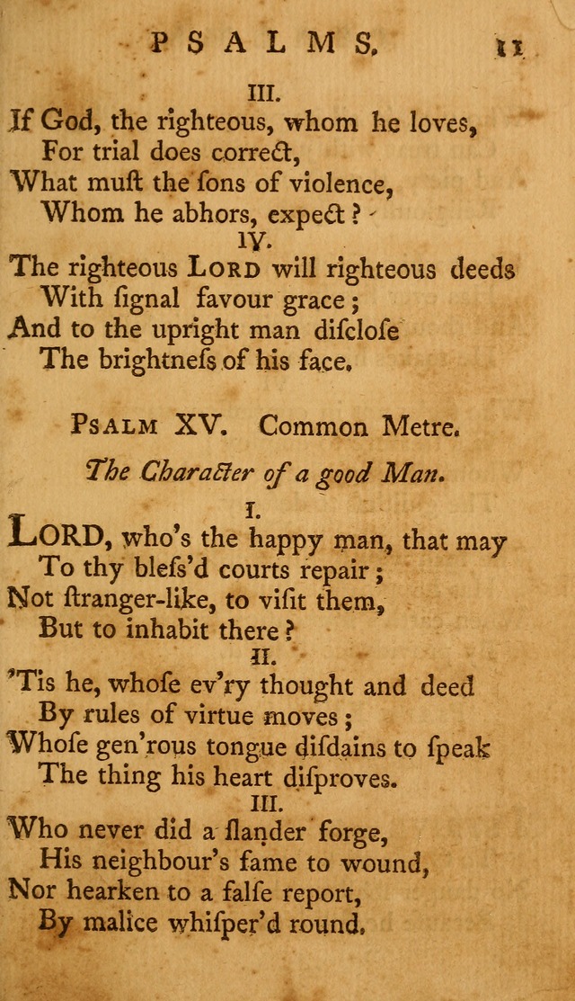 A Collection of Psalms and Hymns for Publick Worship page 11