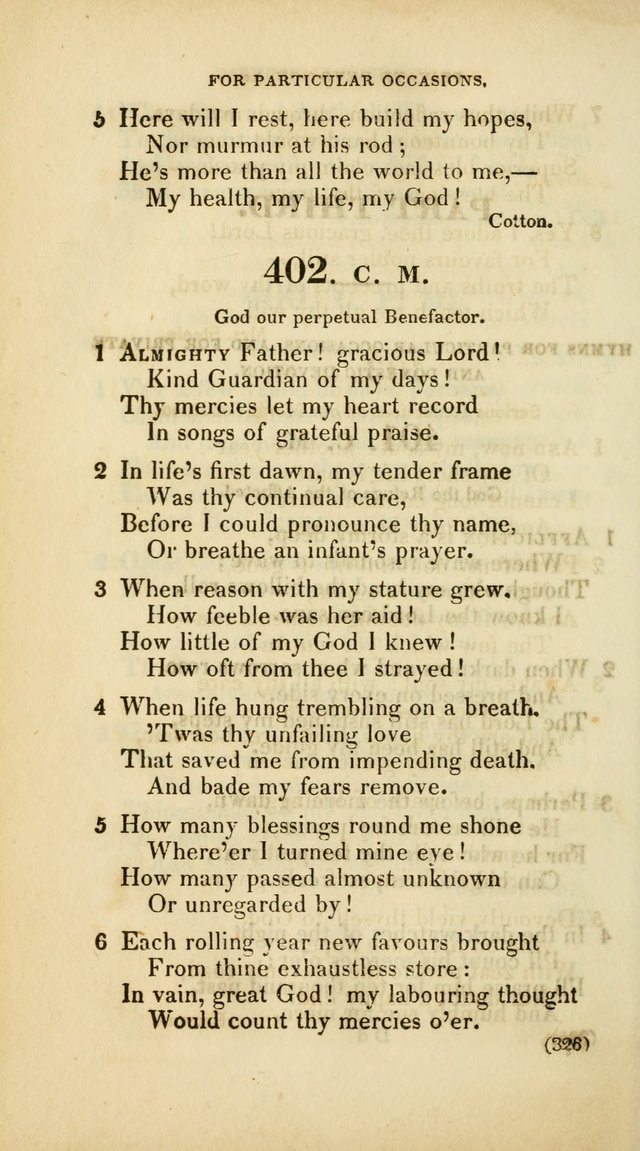 A Collection of Psalms and Hymns, for Social and Private Worship (Rev. ed.  with supplement) page 327