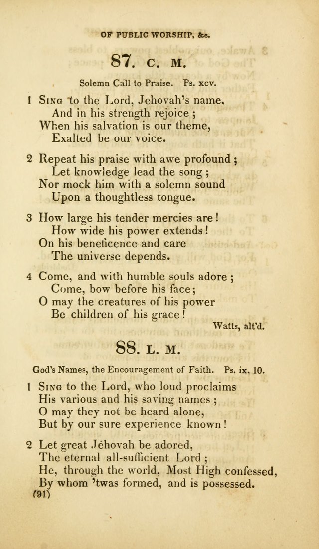 A Collection of Psalms and Hymns, for Social and Private Worship (Rev. ed.  with supplement) page 92