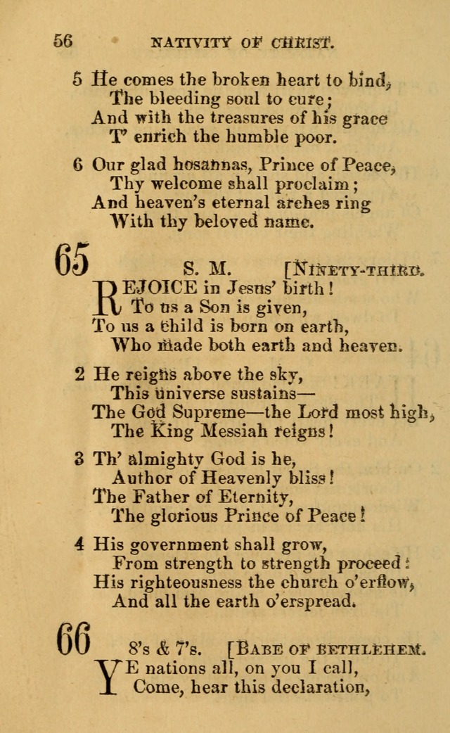 A Collection of Psalms, Hymns, and Spiritual Songs: suited to the various occasions of public worship and private devotion, of the church of Christ (6th ed.) page 56