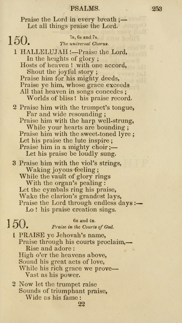 Church Psalmist: or psalms and hymns for the public, social and private use of evangelical Christians (5th ed.) page 255