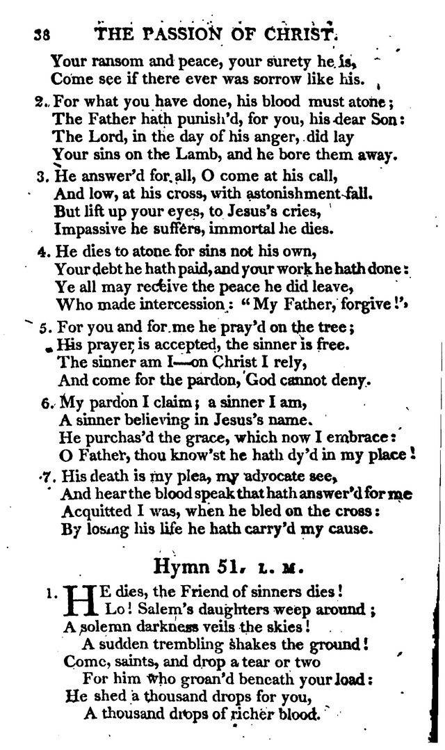 A Choice Selection of Evangelical Hymns, from various authors: for the use of the English Evangelical Lutheran Church in New York page 38