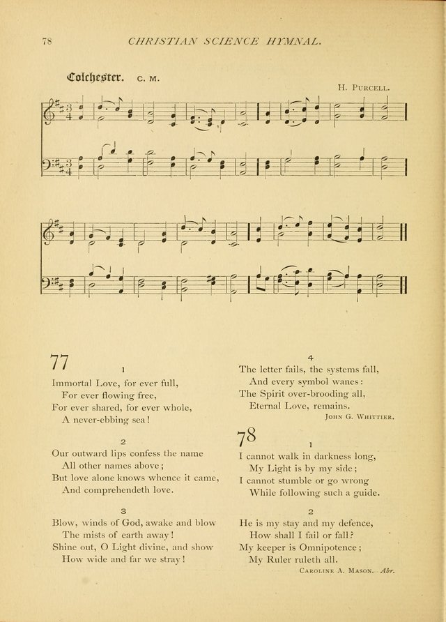Christian Science Hymnal: a selection of spiritual songs page 78
