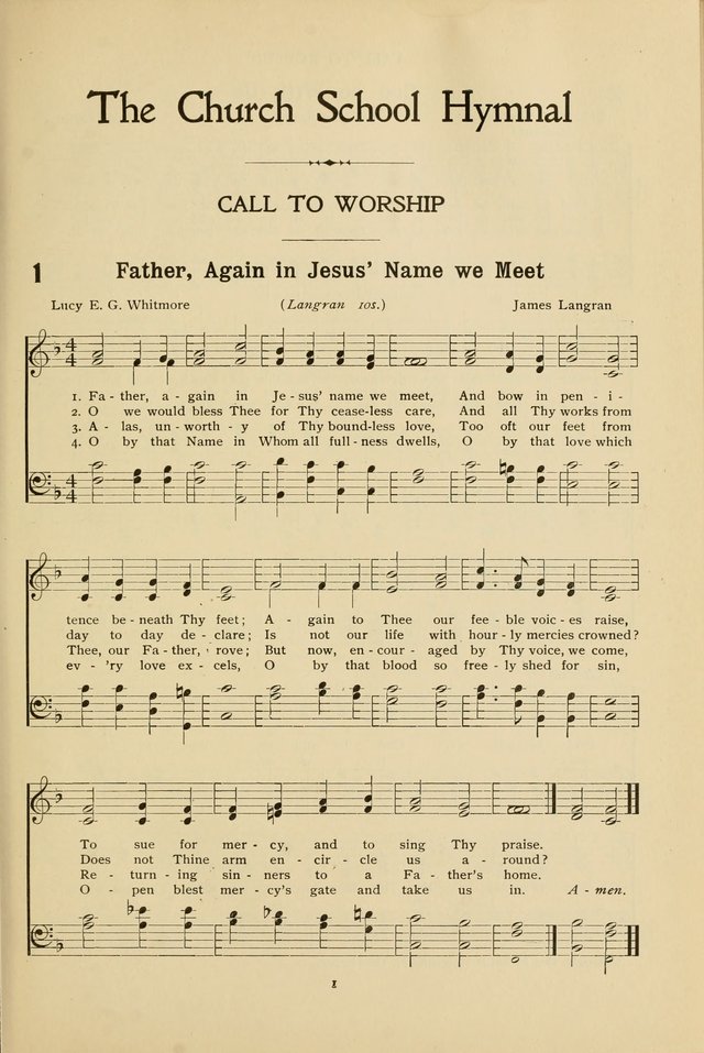 The Church School Hymnal page 1