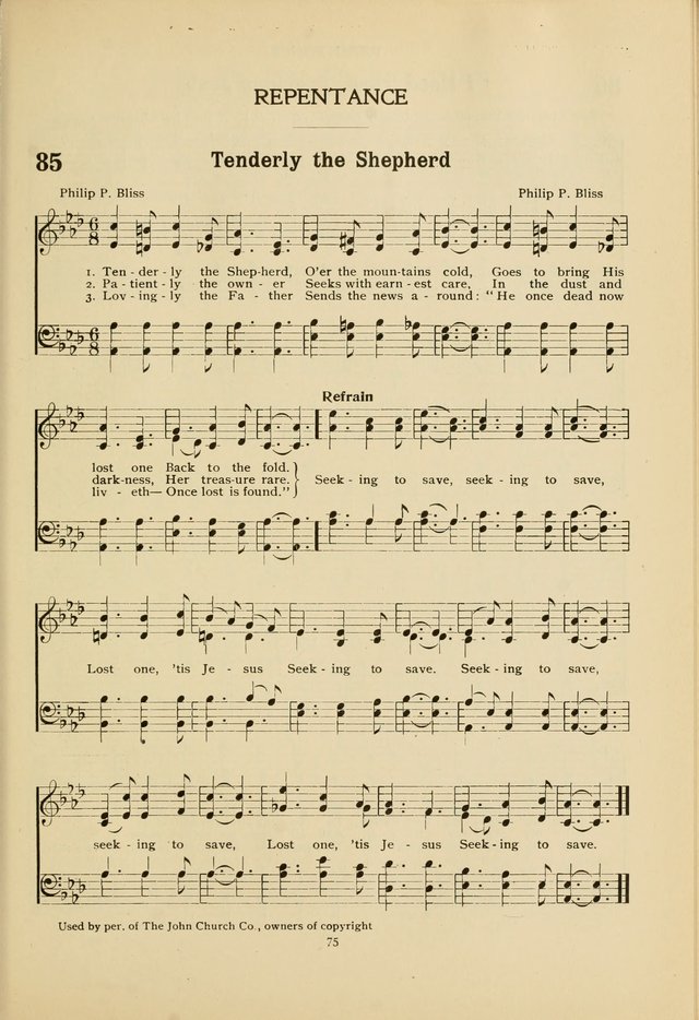 The Church School Hymnal page 75