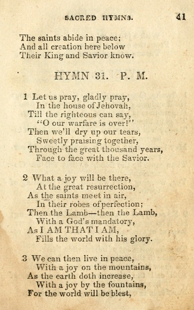 A Collection of Sacred Hymns, for the Church of the Latter Day Saints page 41