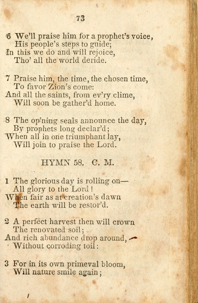 A Collection of Sacred Hymns for the Church of Jesus Christ of Latter-Day  Saints page 74