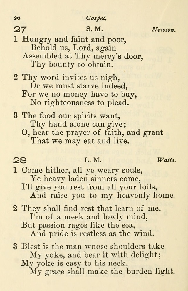 A Choice Selection of Hymns and Spiritual Songs for the use of the Baptist Church and all lovers of song page 29