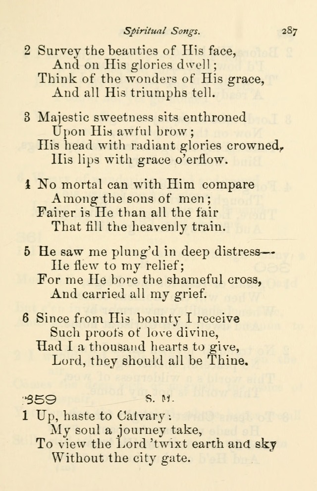A Choice Selection of Hymns and Spiritual Songs for the use of the Baptist Church and all lovers of song page 290