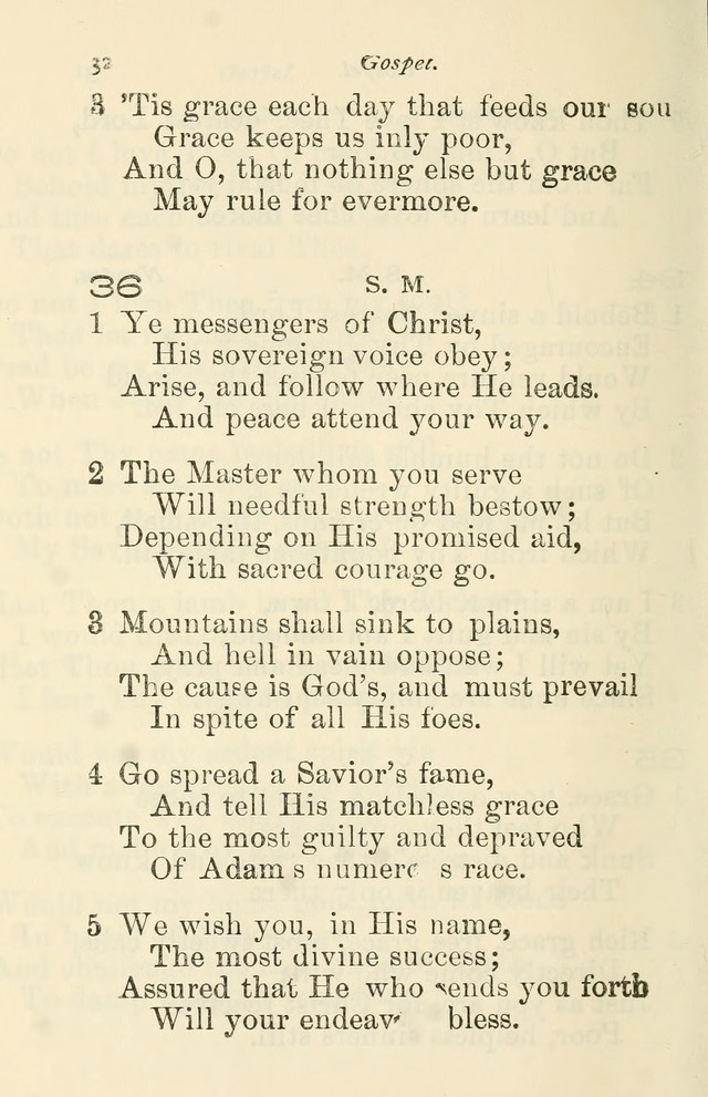 A Choice Selection of Hymns and Spiritual Songs for the use of the Baptist Church and all lovers of song page 35