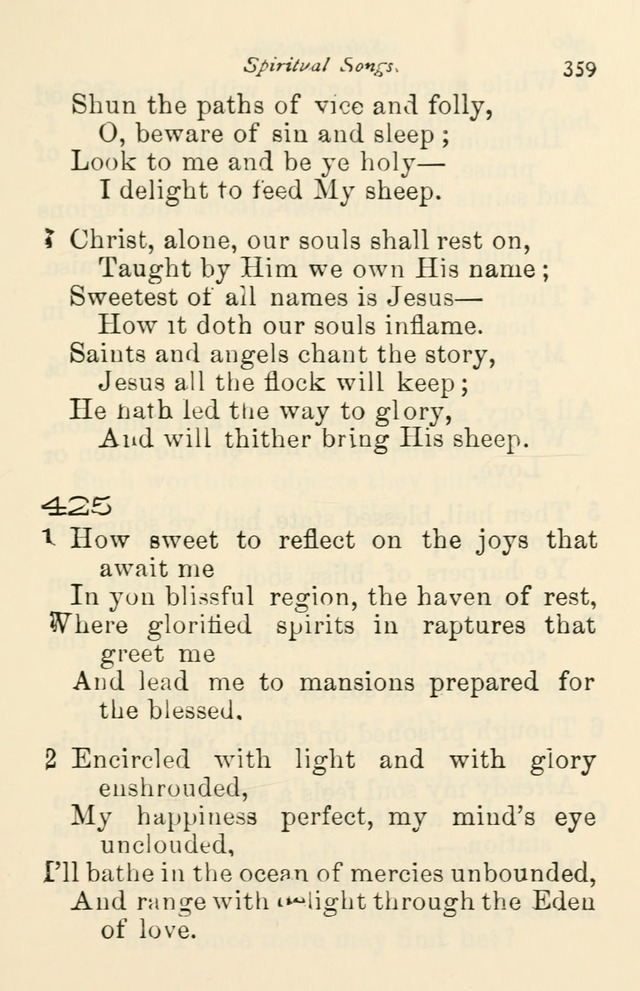 A Choice Selection of Hymns and Spiritual Songs for the use of the Baptist Church and all lovers of song page 362