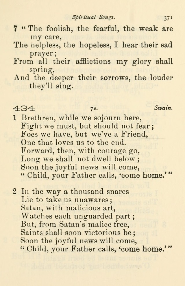 A Choice Selection of Hymns and Spiritual Songs for the use of the Baptist Church and all lovers of song page 374