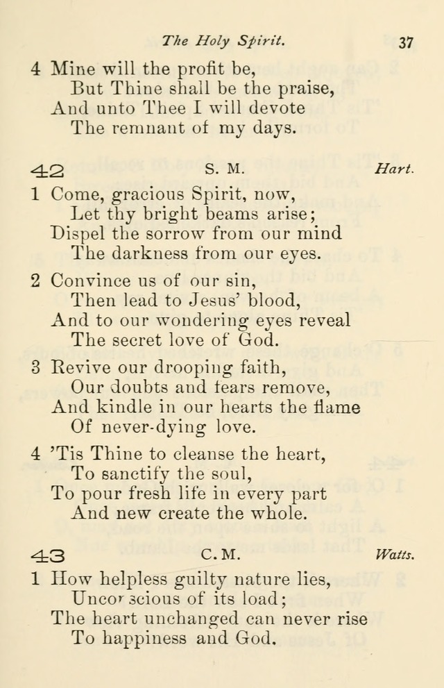 A Choice Selection of Hymns and Spiritual Songs for the use of the Baptist Church and all lovers of song page 40