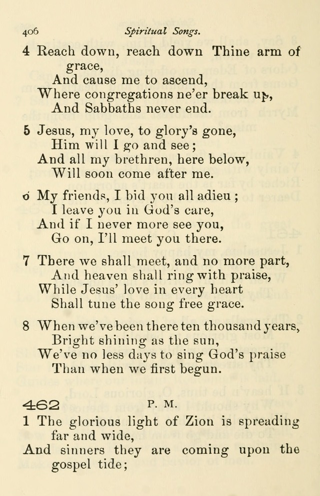 A Choice Selection of Hymns and Spiritual Songs for the use of the Baptist Church and all lovers of song page 409