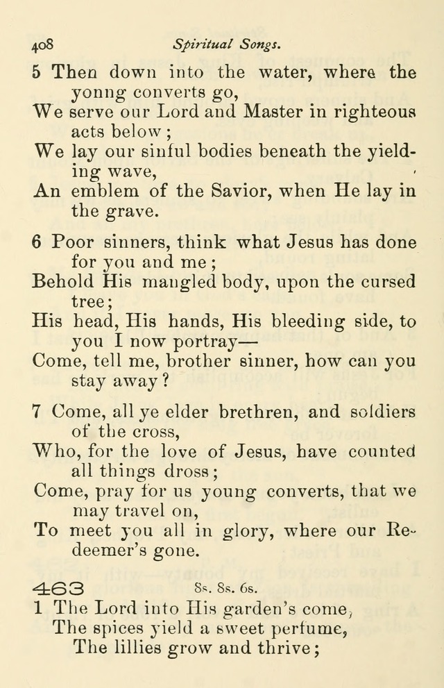 A Choice Selection of Hymns and Spiritual Songs for the use of the Baptist Church and all lovers of song page 411