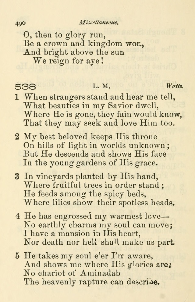 A Choice Selection of Hymns and Spiritual Songs for the use of the Baptist Church and all lovers of song page 493