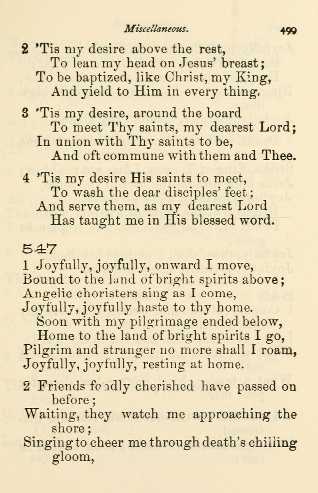A Choice Selection of Hymns and Spiritual Songs for the use of the Baptist Church and all lovers of song page 502