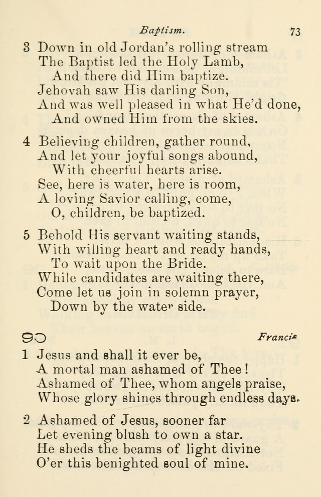 A Choice Selection of Hymns and Spiritual Songs for the use of the Baptist Church and all lovers of song page 76