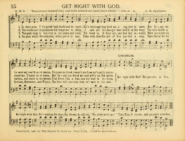 Christ in Song: for all religious services nearly one thousand best gospel hymns, new and old with responsive scripture readings (Rev. and Enl.) page 15