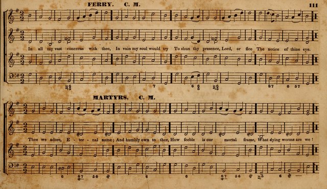 The Choir: or, Union collection of church music. Consisting of a great variety of psalm and hymn tunes, anthems, &c. original and selected. Including many beautiful subjects from the works.. (2nd ed.) page 111