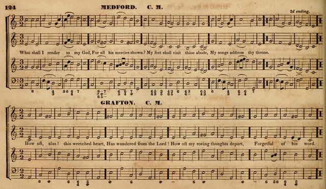 The Choir: or, Union collection of church music. Consisting of a great variety of psalm and hymn tunes, anthems, &c. original and selected. Including many beautiful subjects from the works.. (2nd ed.) page 124