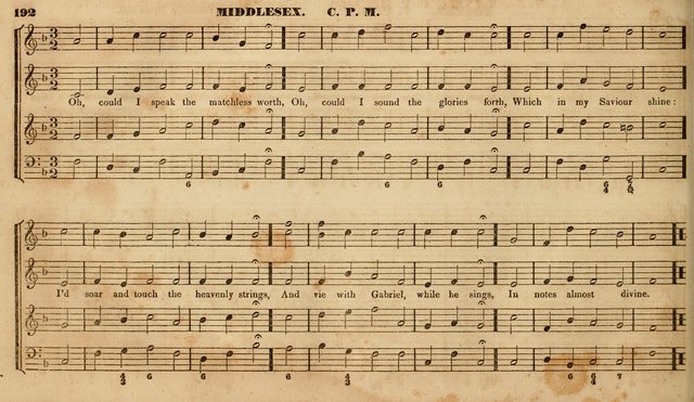 The Choir: or, Union collection of church music. Consisting of a great variety of psalm and hymn tunes, anthems, &c. original and selected. Including many beautiful subjects from the works.. (2nd ed.) page 192