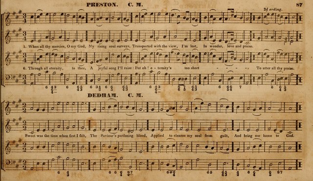 The Choir: or, Union collection of church music. Consisting of a great variety of psalm and hymn tunes, anthems, &c. original and selected. Including many beautiful subjects from the works.. (2nd ed.) page 87
