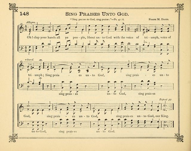 Carols of Joy: choice collection of songs and hymns for the Sunday School, Bible class, and the Home Circle to which has been added an easy method of Rudimental Instruction in Music, for Weekday Study page 148