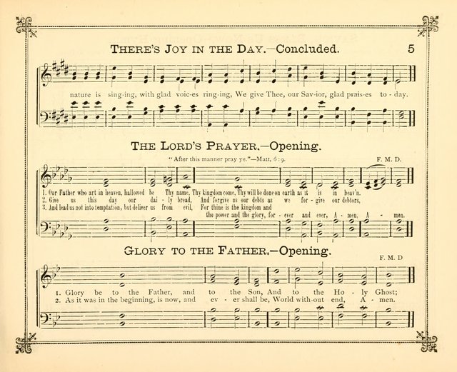 Carols of Joy: choice collection of songs and hymns for the Sunday School, Bible class, and the Home Circle to which has been added an easy method of Rudimental Instruction in Music, for Weekday Study page 5