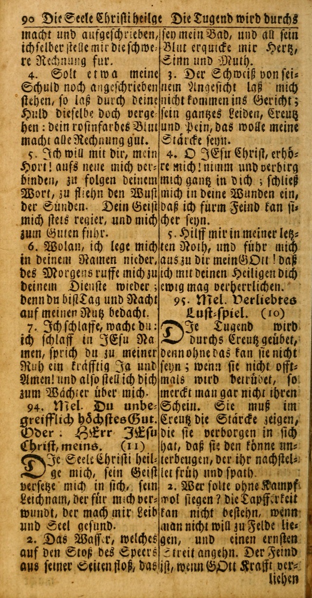 Das Kleine Davidische Psalterspiel der Kinder Zions: von alten und neuen auserlesenen Geistes-Gesängen allen wahren heuls-begierigen säuglingen der weisheit, infonderheit aber denen Gemeinden ... page 90