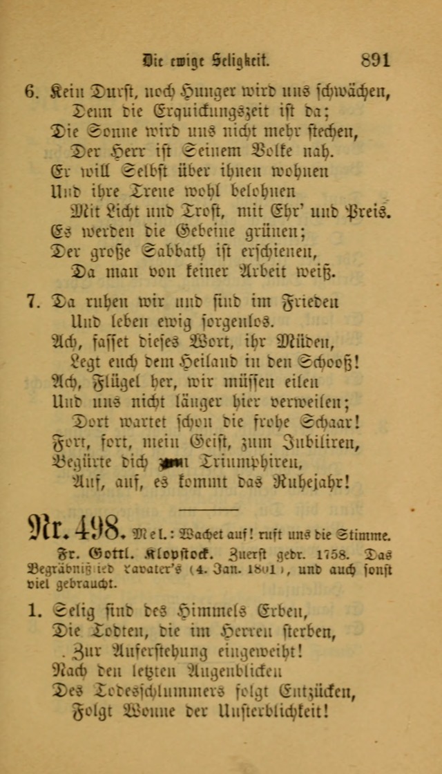 Deutsches Gesangbuch: eine auswahl geistlicher Lieder aus allen Zeiten der Christlichen Kirche für kirchliche und häusliche Gebrauch (Neue, verb. und verm. Aufl) page 893