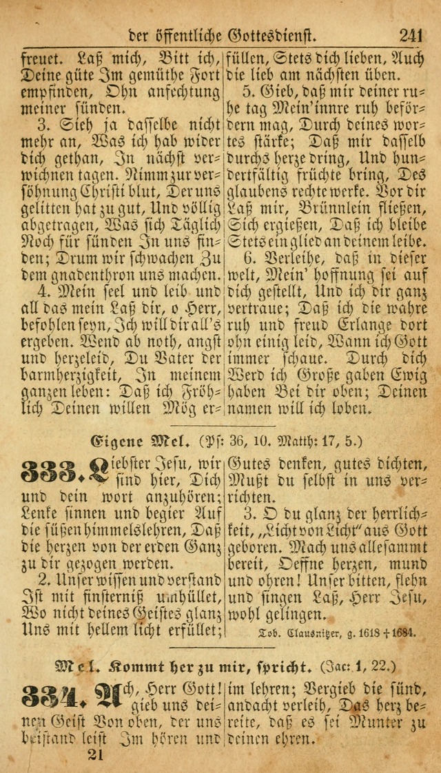 Deutsches Gesangbuch für die Evangelisch-Luterische Kirche in den Vereinigten Staaten: herausgegeben mit kirchlicher Genehmigung  page 241