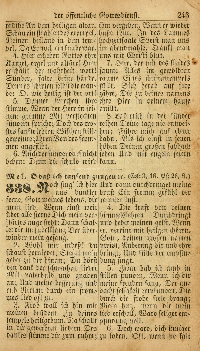 Deutsches Gesangbuch für die Evangelisch-Luterische Kirche in den Vereinigten Staaten: herausgegeben mit kirchlicher Genehmigung  page 243