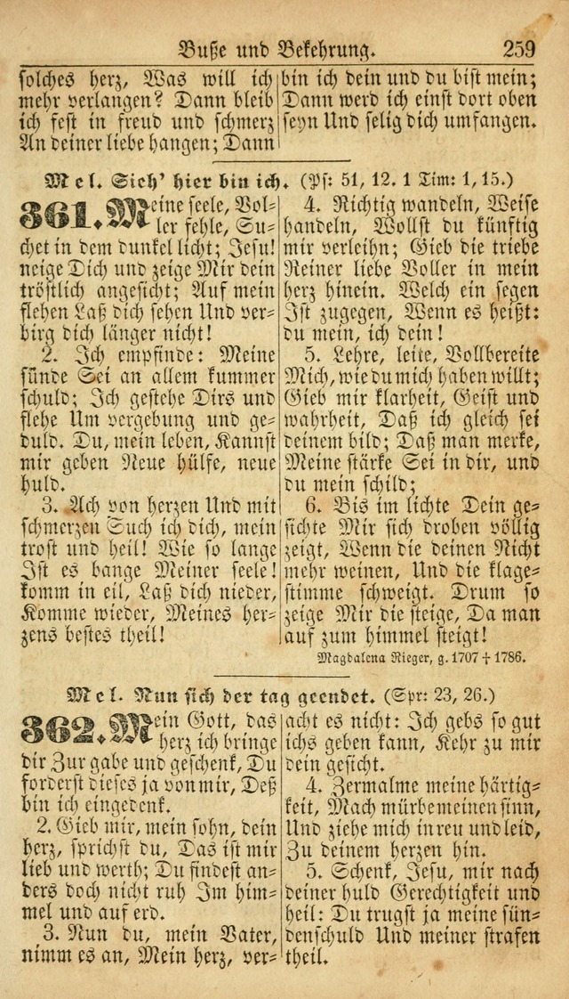 Deutsches Gesangbuch für die Evangelisch-Luterische Kirche in den Vereinigten Staaten: herausgegeben mit kirchlicher Genehmigung  page 259