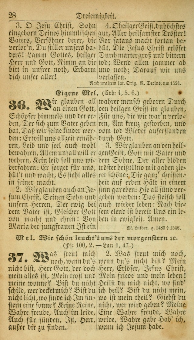 Deutsches Gesangbuch für die Evangelisch-Luterische Kirche in den Vereinigten Staaten: herausgegeben mit kirchlicher Genehmigung  page 28