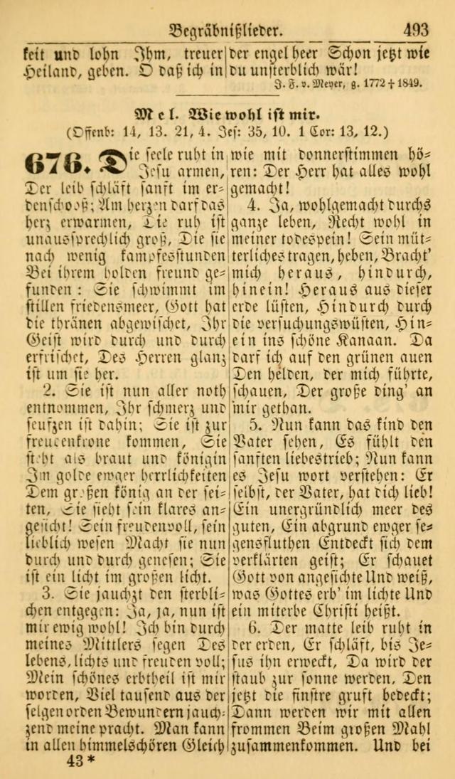 Deutsches Gesangbuch für die Evangelisch-Luterische Kirche in den Vereinigten Staaten: herausgegeben mit kirchlicher Genehmigung  page 493