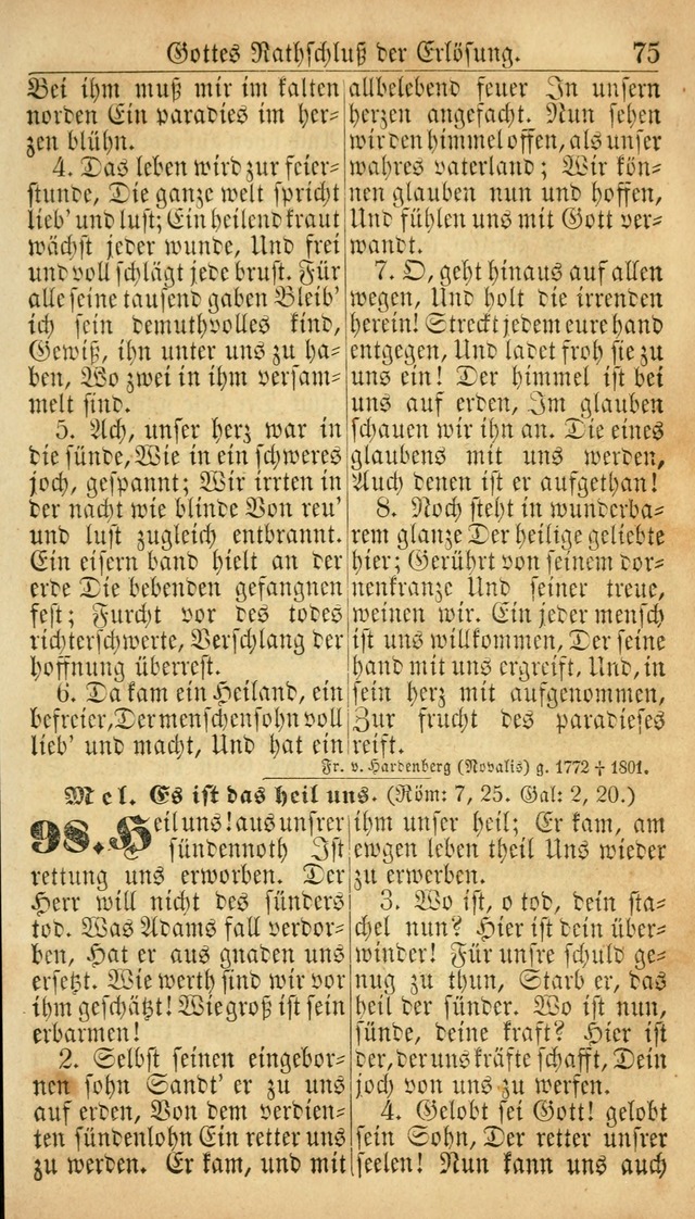 Deutsches Gesangbuch für die Evangelisch-Luterische Kirche in den Vereinigten Staaten: herausgegeben mit kirchlicher Genehmigung  page 75