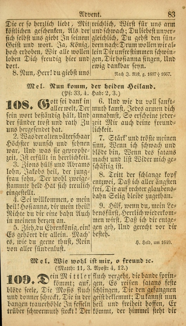 Deutsches Gesangbuch für die Evangelisch-Luterische Kirche in den Vereinigten Staaten: herausgegeben mit kirchlicher Genehmigung  page 83