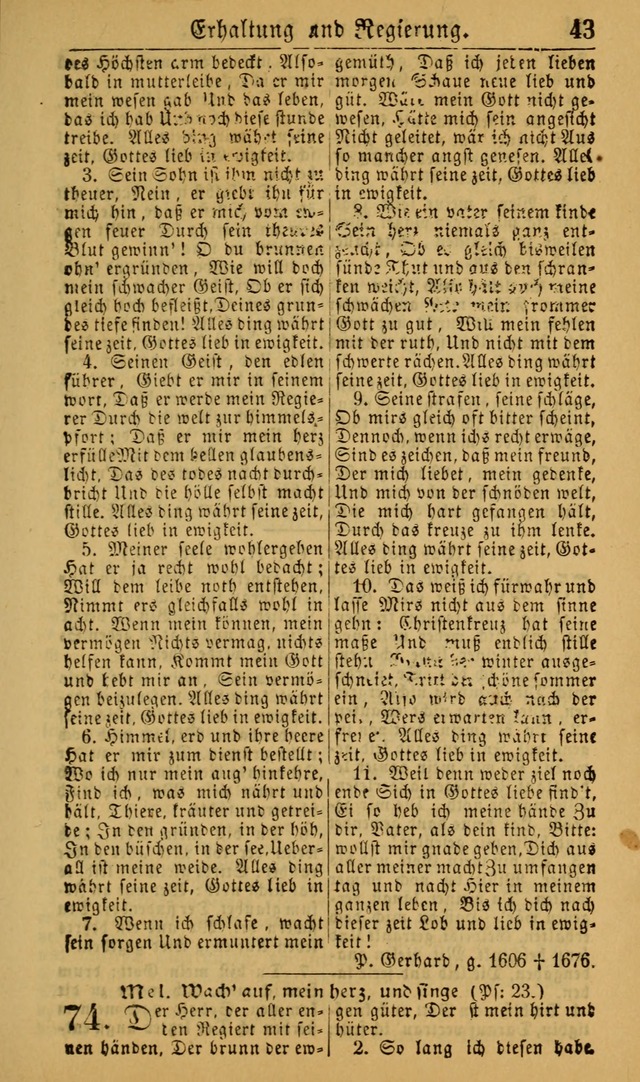 Deutsches Gesangbuch für die Evangelisch-Luterische Kirche in den Vereinigten Staaten: herausgegeben mit kirchlicher Genehmigung (22nd aufl.) page 43
