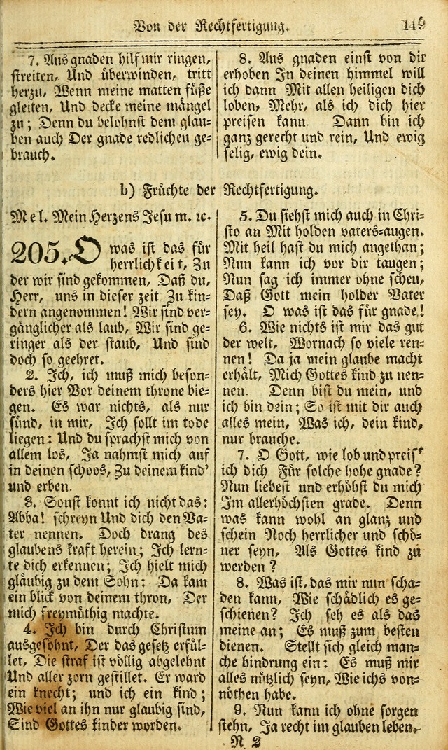 Das Gemeinschaftliche Gesangbuch: zum gottesdienstlichen Gebrauch der Lutherischen und Reformirten Gemeinden in Nord-America. (1st.. Aufl) page 149