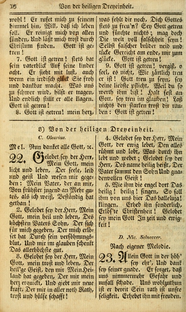Das Gemeinschaftliche Gesangbuch: zum gottesdienstlichen Gebrauch der Lutherischen und Reformirten Gemeinden in Nord-America. (1st.. Aufl) page 16