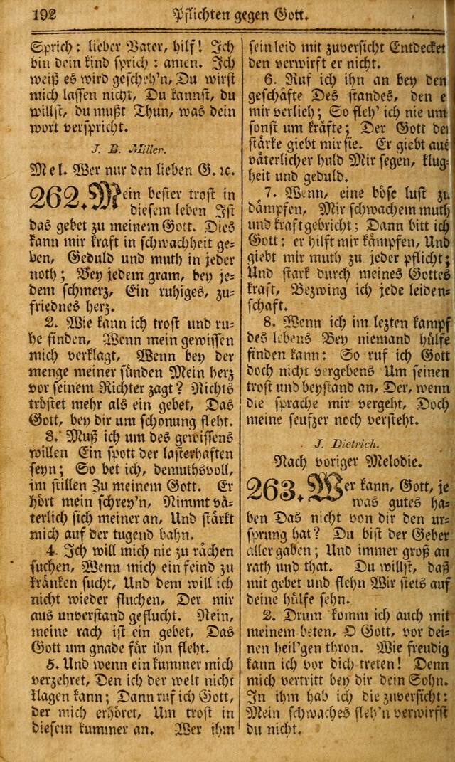 Das Gemeinschaftliche Gesangbuch: zum gottesdienstlichen Gebrauch der Lutherischen und Reformirten Gemeinden in Nord-America. (1st.. Aufl) page 192