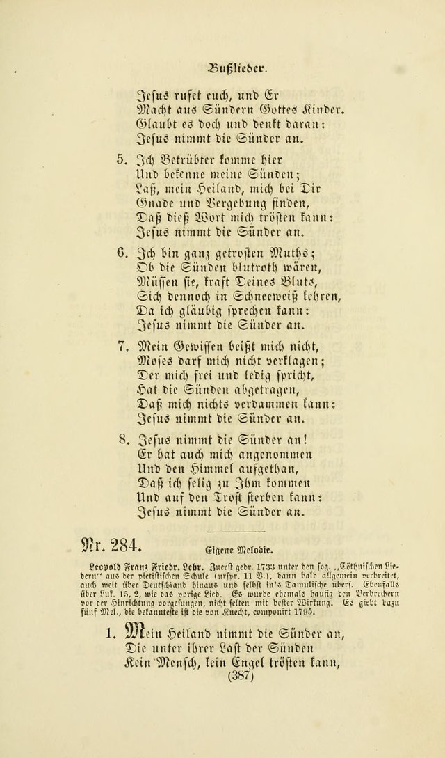 Deutsches Gesangbuch: eine auswahl geistlicher Lieder aus allen Zeiten der Christlichen Kirche page 384
