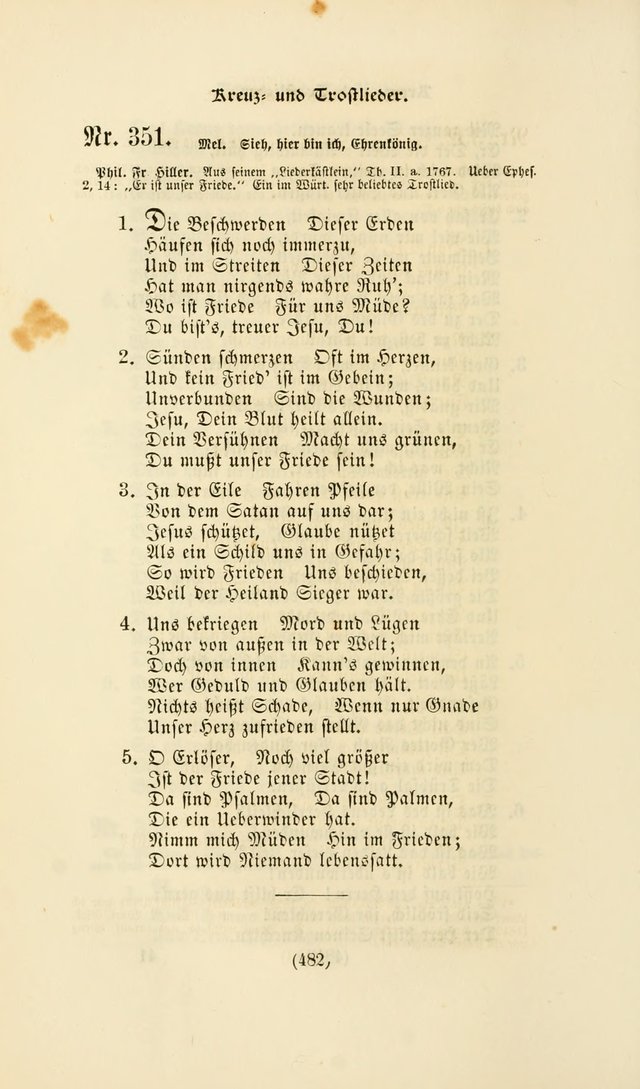 Deutsches Gesangbuch: eine auswahl geistlicher Lieder aus allen Zeiten der Christlichen Kirche page 479