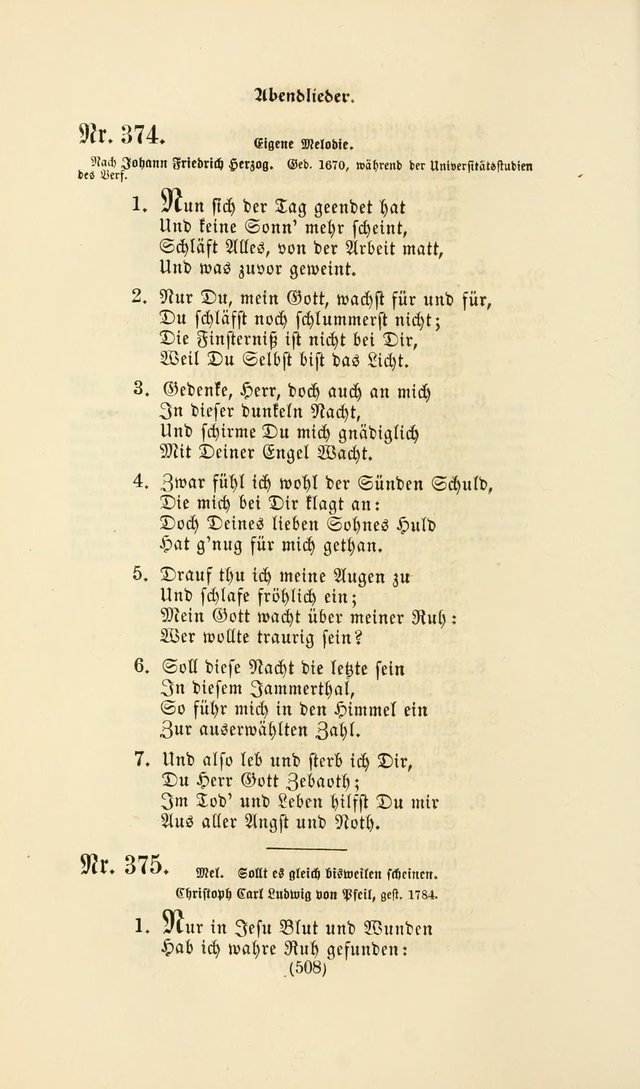 Deutsches Gesangbuch: eine auswahl geistlicher Lieder aus allen Zeiten der Christlichen Kirche page 505