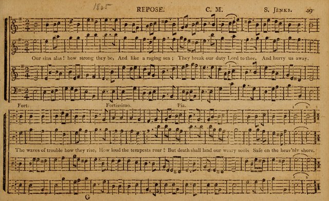 The Delights of Harmony; or, Norfolk Compiler: being a new collection of psalm tunes, hymns and anthems with a variety of set pieces, from the most approved American and European authors... page 49