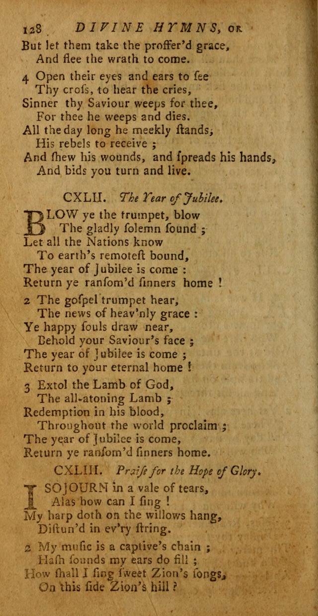 Divine Hymns, or Spiritual Songs: for the use of religious assemblies and private Christians (Latest and largest ed.) page 124