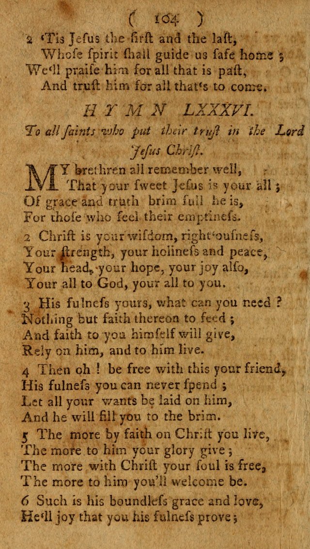 Divine Hymns or Spiritual Songs, for the use of religious assemblies and private Christians: being a collection page 109